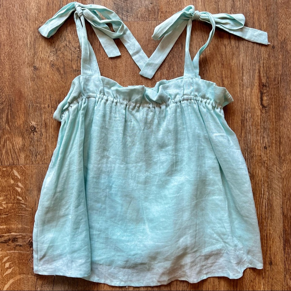The Good Jane Mint Tie-Strap Babydoll Top